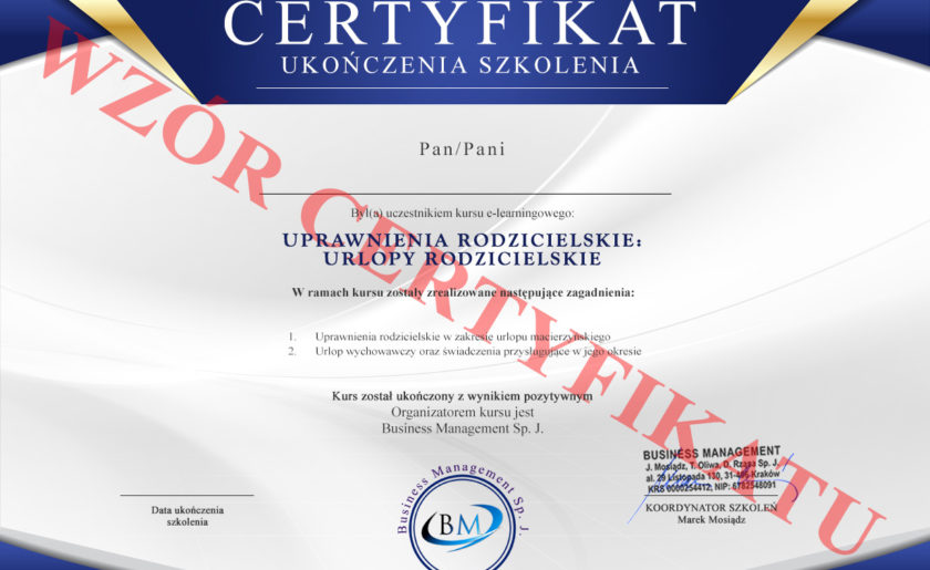 Certyfikat szkoleń business managment kraków